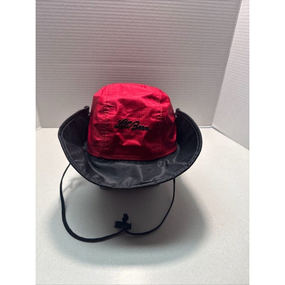 Vintage L.L. Bean Gore-Tex Wide Brim Rain Hat Size Small / Red Black